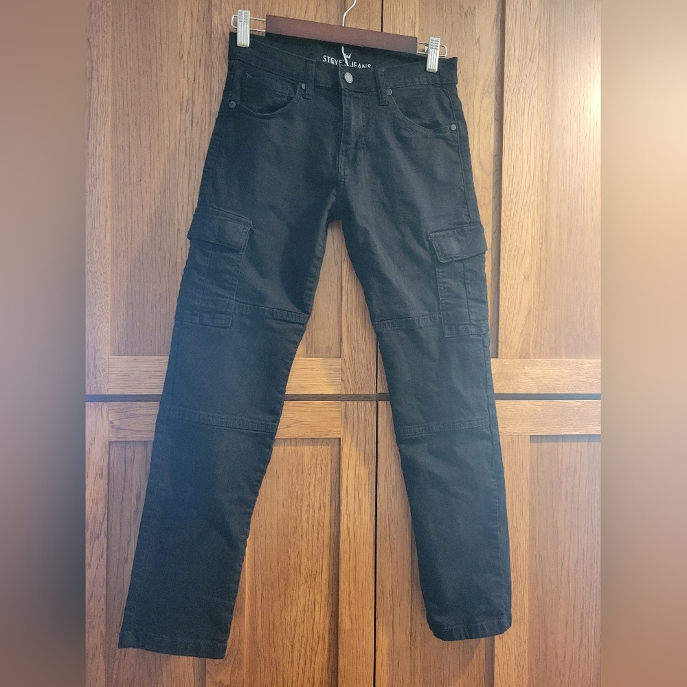 Steve's Jeans Black Cargo Style Boys Size 14